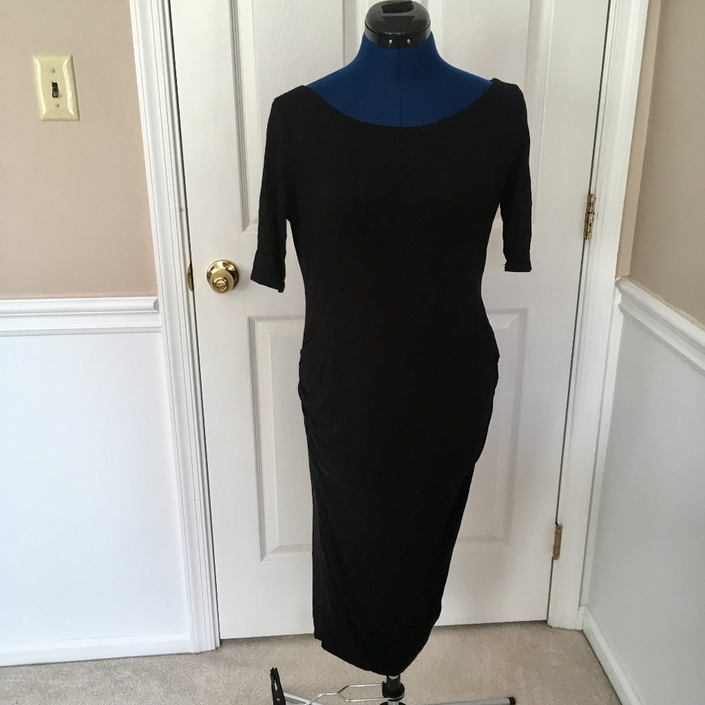 asos womens 8 black bodycon dress short sleeve mod